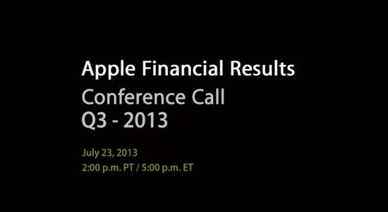 Apple Resultats Financier 3eme trimestre 2013 23 juillet