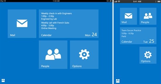 Outlook Web App iPad Menu