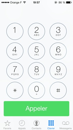 iOS 7 beta 4 boutons telephone