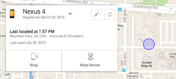 Android Device Manager Appareil perdu vole
