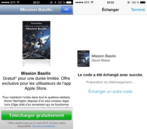 Apple offre livre Mission Basilic