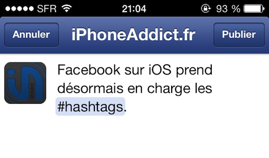 Facebook iOS Hashtag