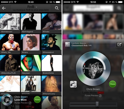 Twitter music application iPhone