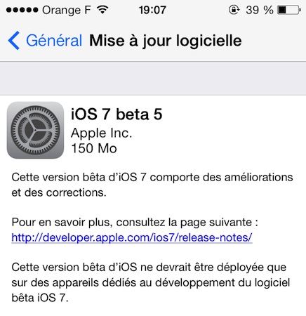 iOS 7 beta 5