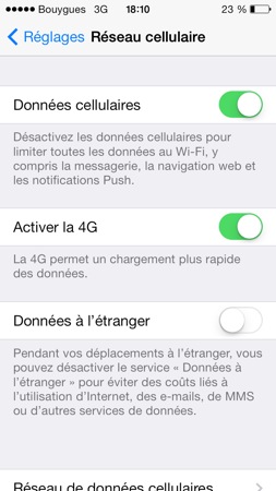 Bouygues Telecom 4G Mise a jour Operateur iPhone 5