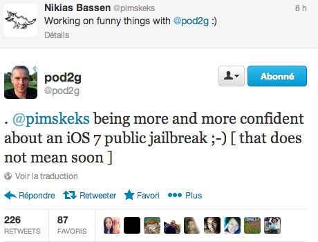 Jailbreak iOS 7 Pod2G confiant