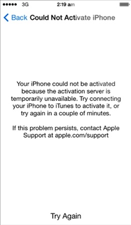 Probleme Activation iOS 7