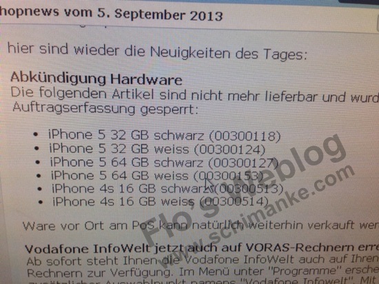 Vodafone Allemagne abandon iPhone 5 32 64 Go