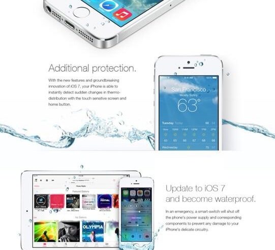 iOS 7 Waterproof Fausse Pub