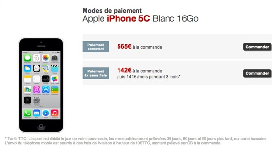 iPhone 5c precommande Free Mobile