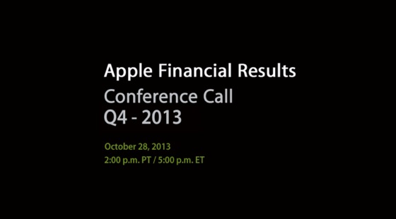 Apple Resultats Trimestriels 28 octobre 2013