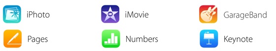 Nouvelles icones iLife iWork iOS
