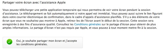 Apple SAV Partage Ecran