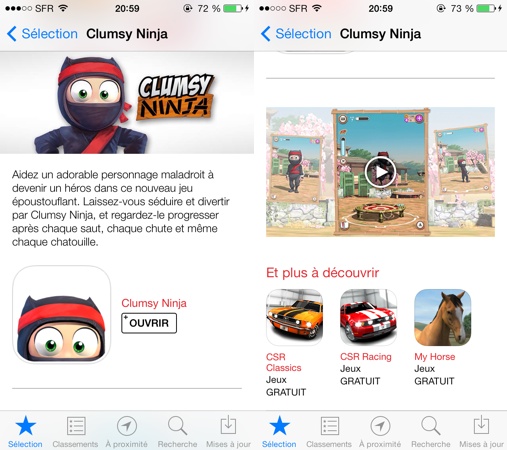 Bande Annonce App Store Clumsy Ninja