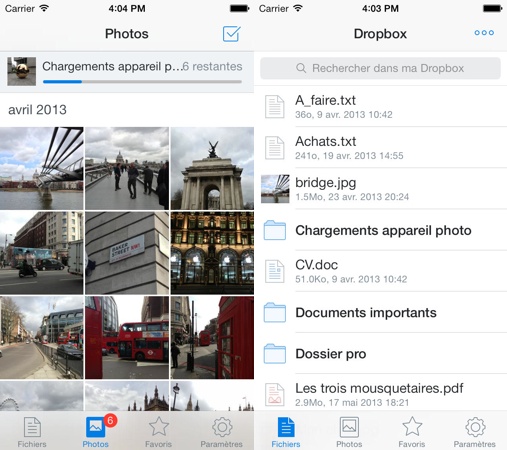 Dropbox iOS 7 iPhone