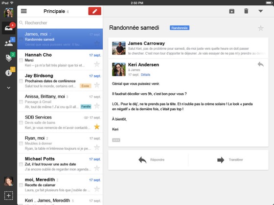 Gmail iOS 7 iPad