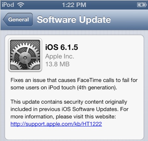 iOS 6.1.5 iPod touch 4G