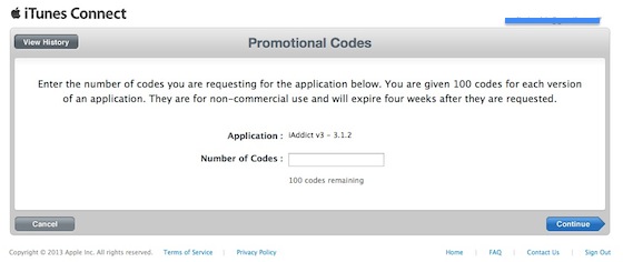 promos code itunes connect