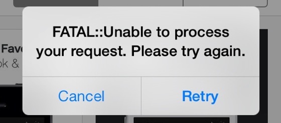 App Store Erreur FATAL