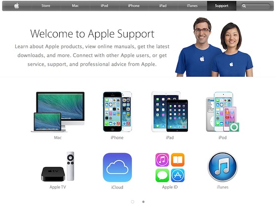 Apple Page Assistance Nouvelle Interface