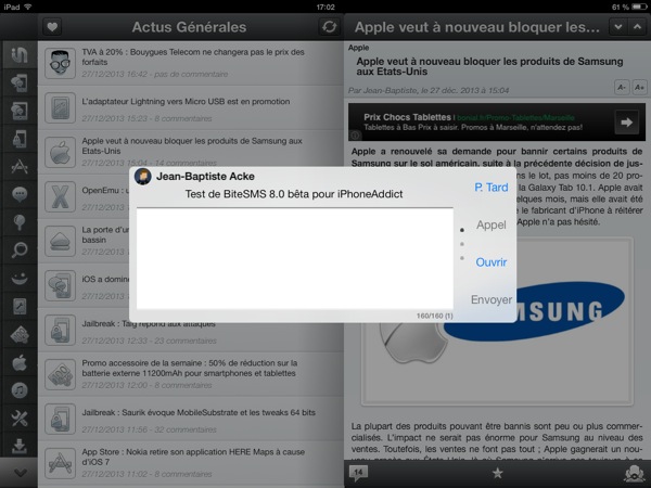 BiteSMS 8 iOS 7 iPad