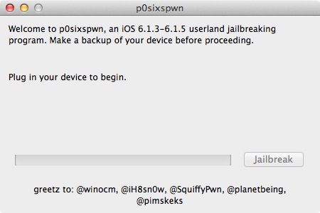 P0sixspwn Jailbreak untethered iOS 6.1.3 6.1.4 6.1.5 Mac