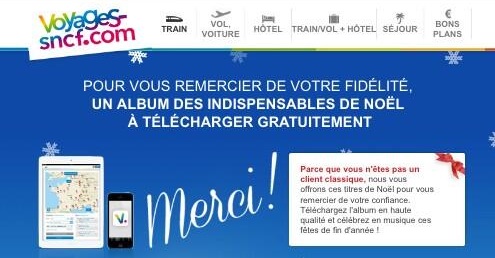 SNCF Album Offert iTunes Noel 2013
