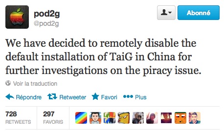 TaiG Pod2G Tweet Jailbreak iOS 7