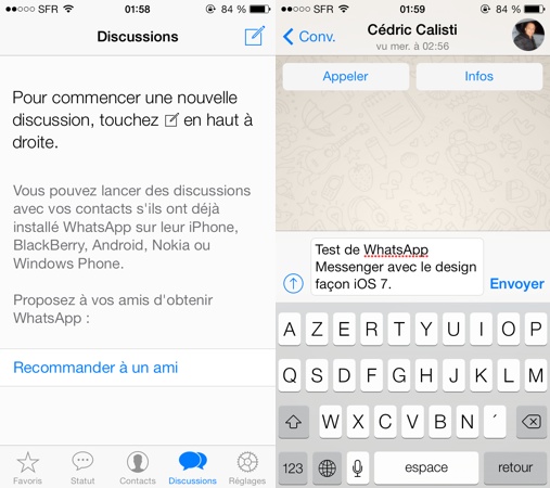 WhatsApp Messenger iOS 7