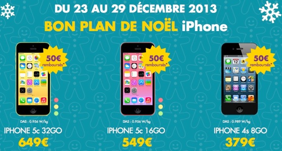 iPhone 5c iPhone 4S Promo Sosh Noel 2013