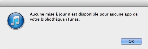 iTunes Pas de Mise A Jour Application