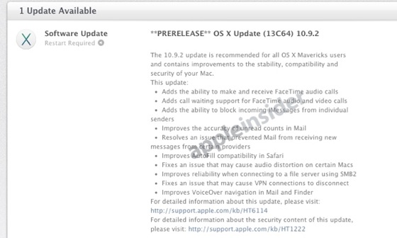 OS X 10.9.2 Version Employes Apple