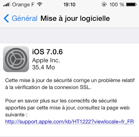 iOS 7.0.6 disponible