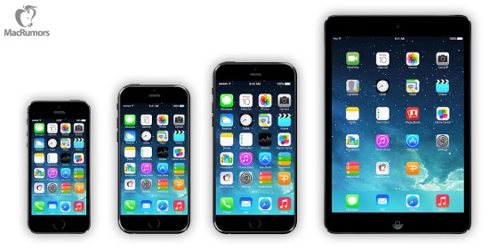 Concept iPhone 5s iPhone 6 4,7 5,7 pouces iPad mini