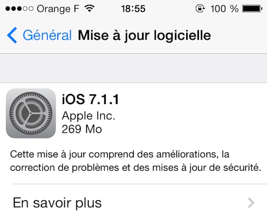iOS 7.1.1 Disponible
