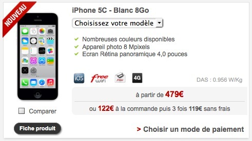 Free Mobile iPhone 5c 8 Go