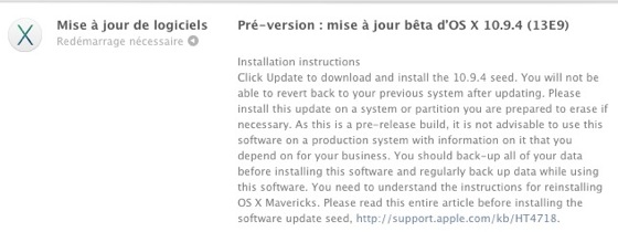 OS X 10.9.4 Premiere Beta