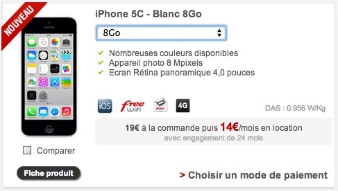 iPhone 5c Location Free Mobile