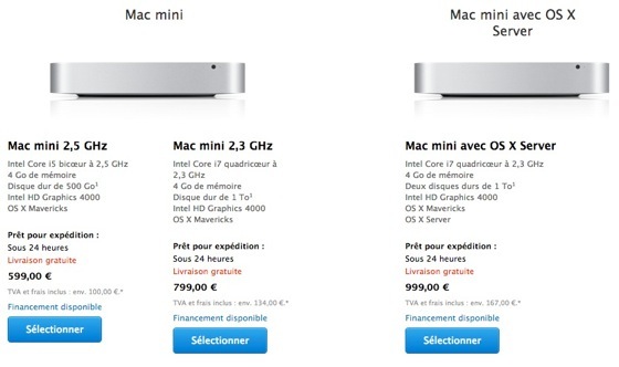 Mac mini Baisse Prix Apple Store Juin 2014