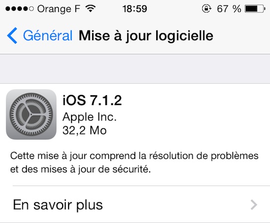 iOS 7.1.2 Disponible