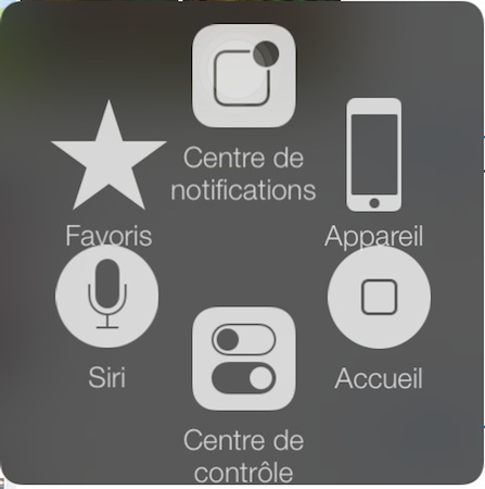 iOS 8 Beta AssistiveTouch Centre de Controle