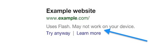 Google Recherche Message Flash