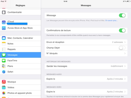 iOS 8 beta 4 Options Messages