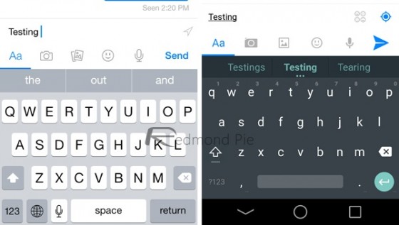 iOS 8 vs Android L Clavier