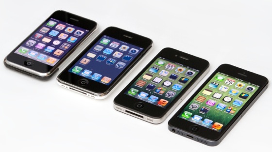 iPhone 2G iPhone 3GS iPhone 4 iPhone 5