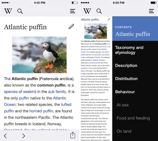 Wikipedia 4.0 Application iPhone
