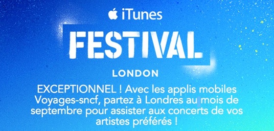 iTunes Festival Places Offertes SNCF