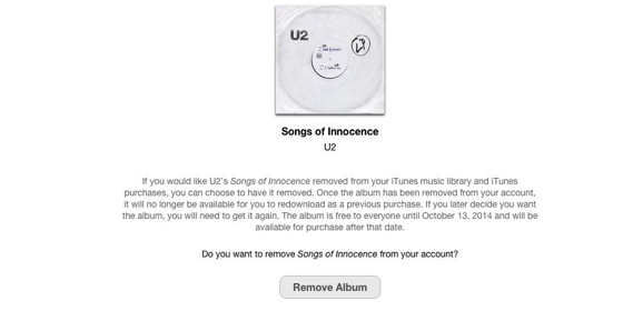 Apple Album U2 Suppression iTunes