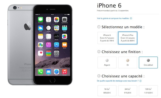 Prix France iPhone 6 Plus
