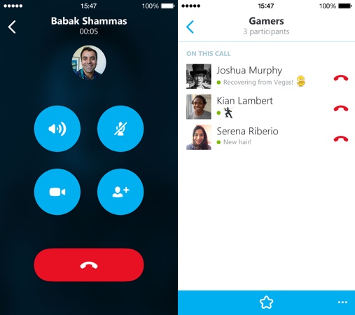 Skype 5.4 iPhone Appel Groupe